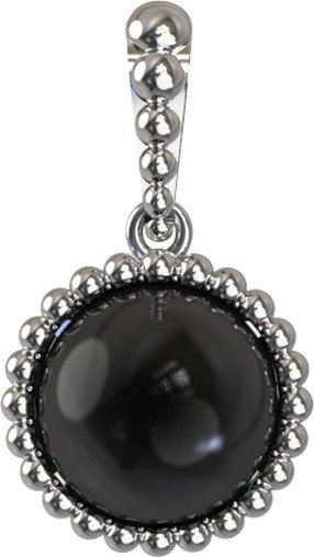 Подвеска из белого золота c ониксом