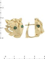 Серьги из лимонного золота c изумрудом