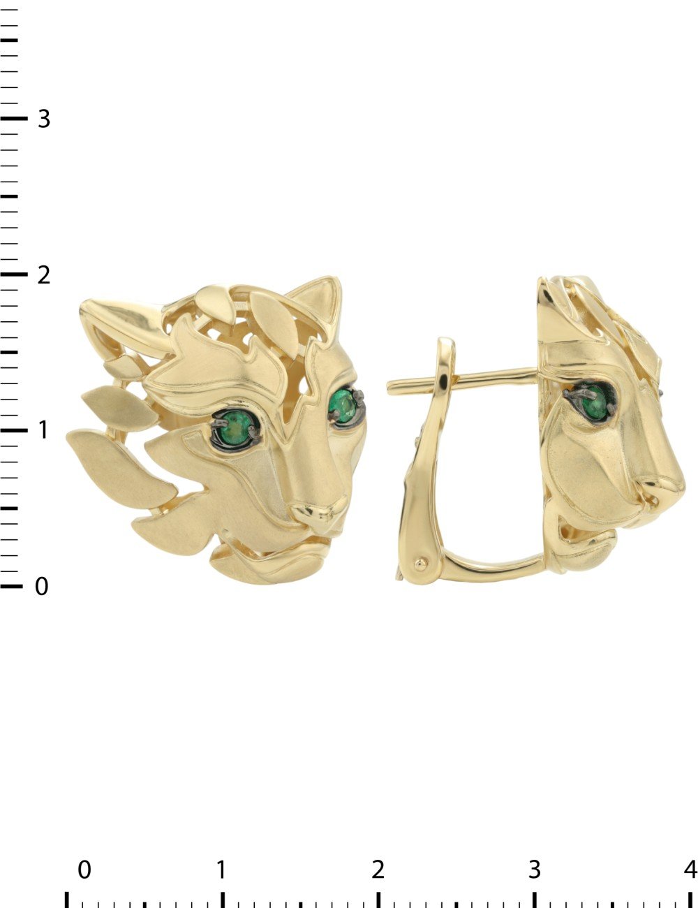 Серьги из лимонного золота c изумрудом