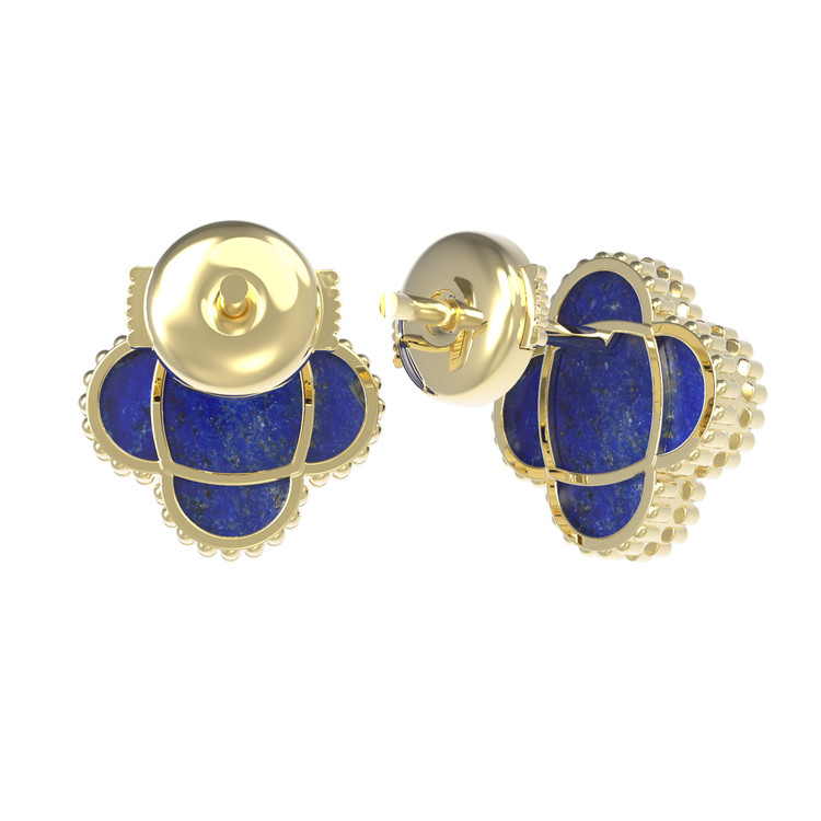 Серьги из лимонного золота c лазуритом