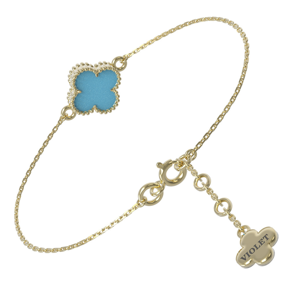 Браслет из лимонного золота c бирюзой