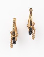 Серьги из золота 585 пробы c эмалью и ониксом