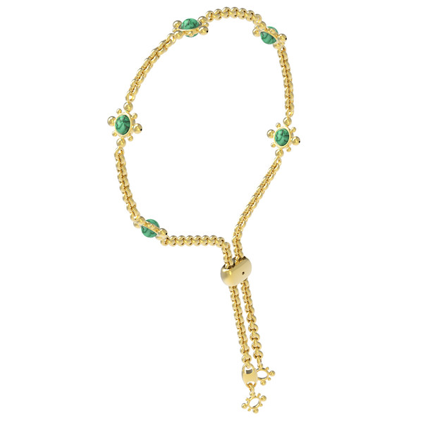 Браслет из лимонного золота c малахитом