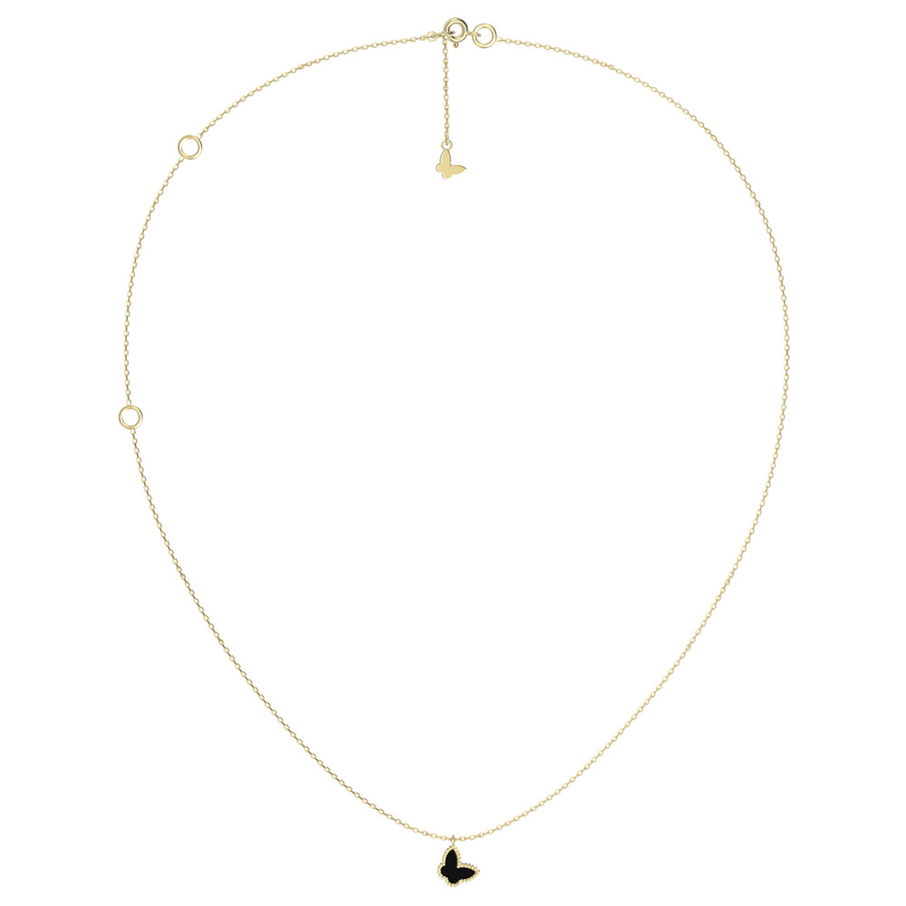 Колье из лимонного золота c ониксом