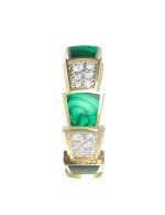 Кольцо из лимонного золота 585 пробы c бриллиантами и малахитом