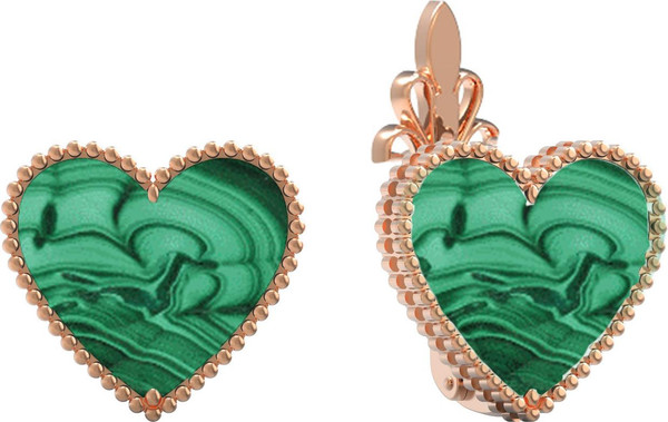 Серьги из золота c малахитом