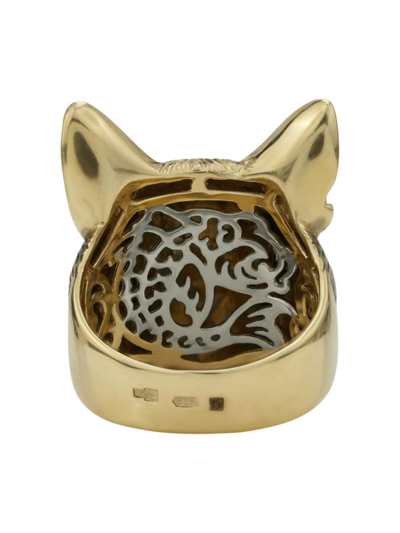 Кольцо из лимонного золота c эмалью