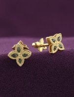 Серьги из лимонного золота 585 пробы c бриллиантами
