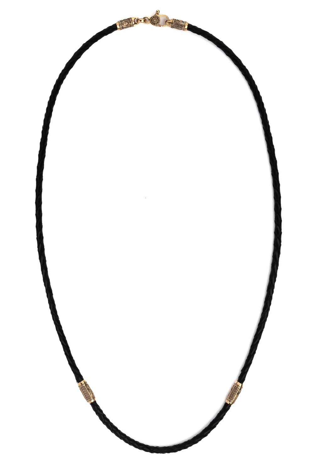 Гайтан из золота c кожаным шнурком