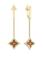 Серьги из лимонного золота 585 пробы c тигровым глазом