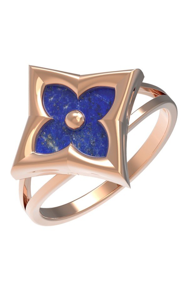 Кольцо из золота 585 пробы c лазуритом