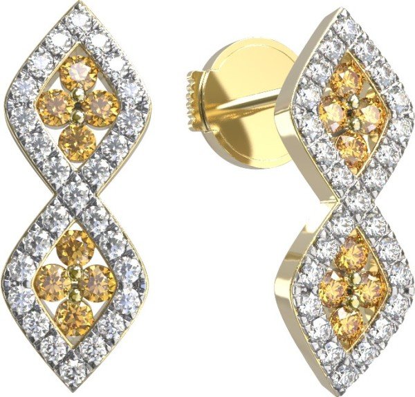 Серьги из лимонного золота c бриллиантами