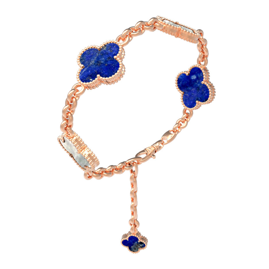 Браслет из золота c лазуритом и перламутром