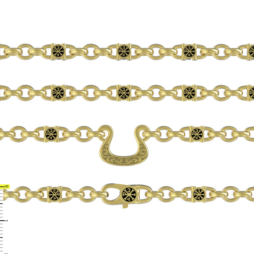 Цепь из лимонного золота c эмалью