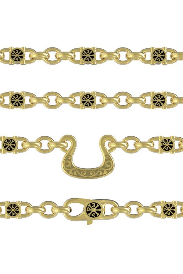 Цепь из лимонного золота c эмалью