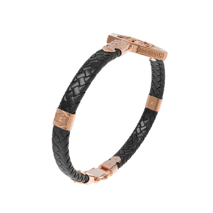 Браслет из золота c шнурком и ониксом