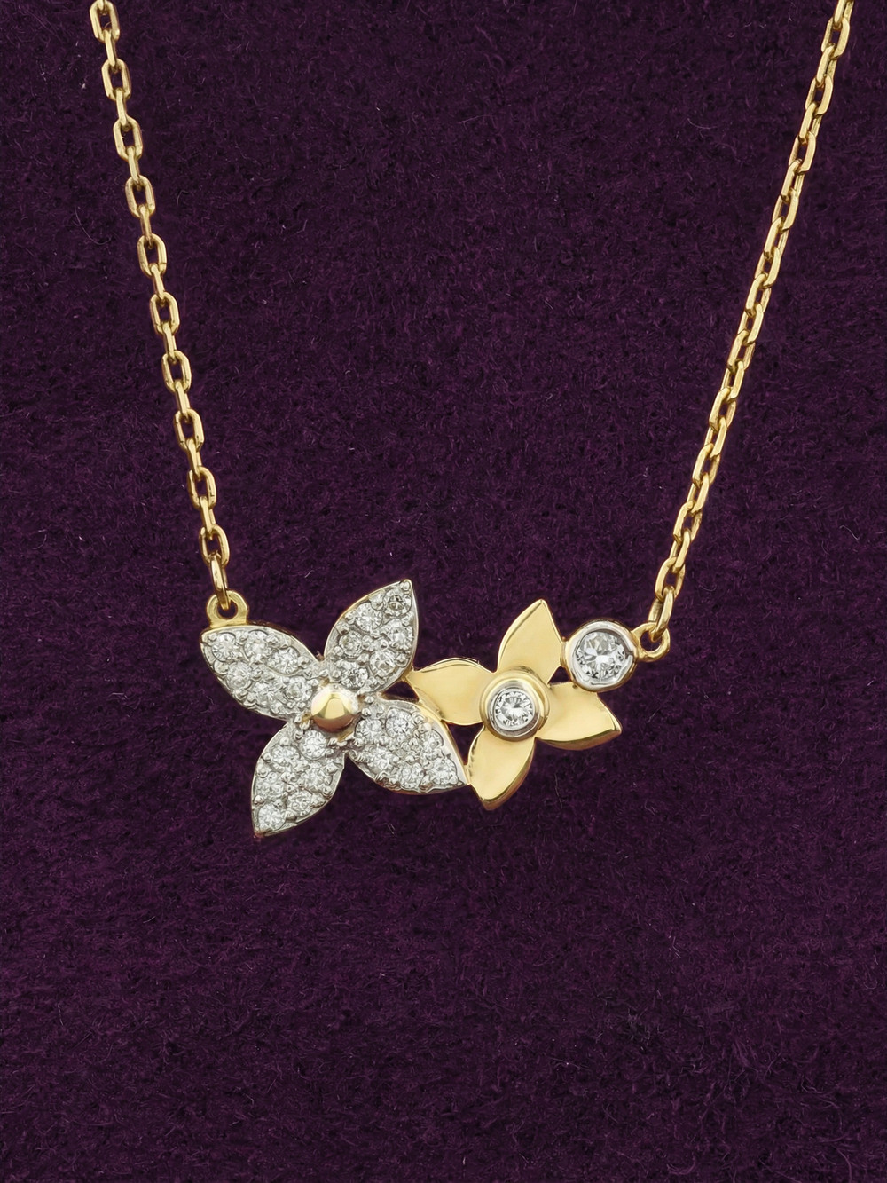 Колье из лимонного золота c бриллиантами