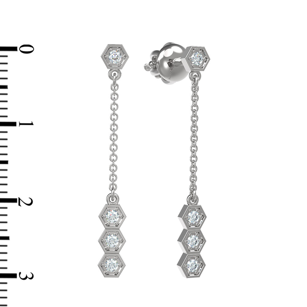 Серьги из белого золота c бриллиантами