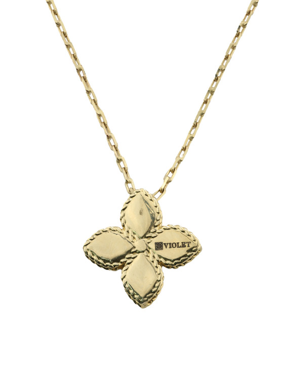 Колье из лимонного золота c бриллиантами и перламутром