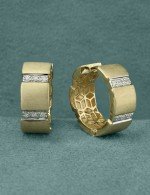 Серьги из лимонного золота 585 пробы c бриллиантами