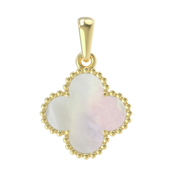 Подвеска из лимонного золота c перламутром