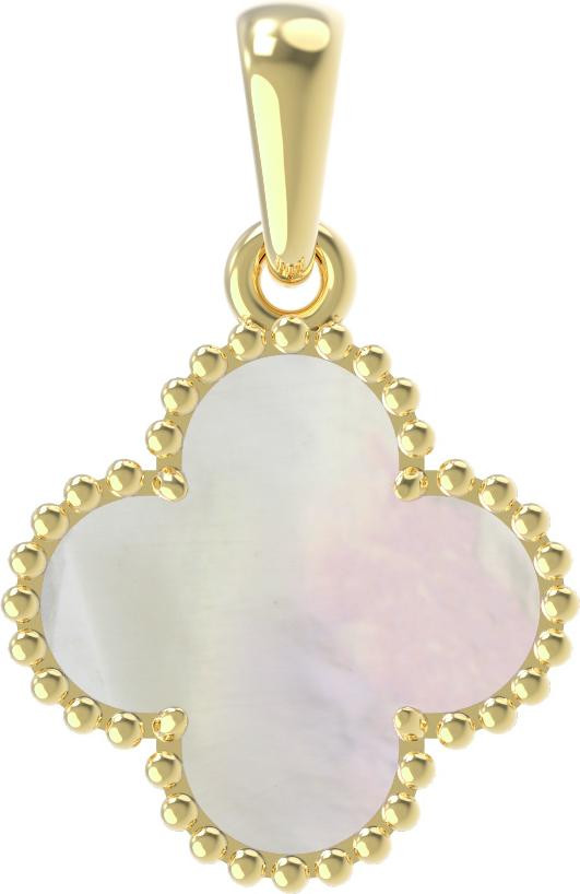 Подвеска из лимонного золота c перламутром