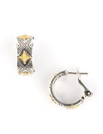 Серьги из серебра 925 пробы и золота 750 пробы c рубином