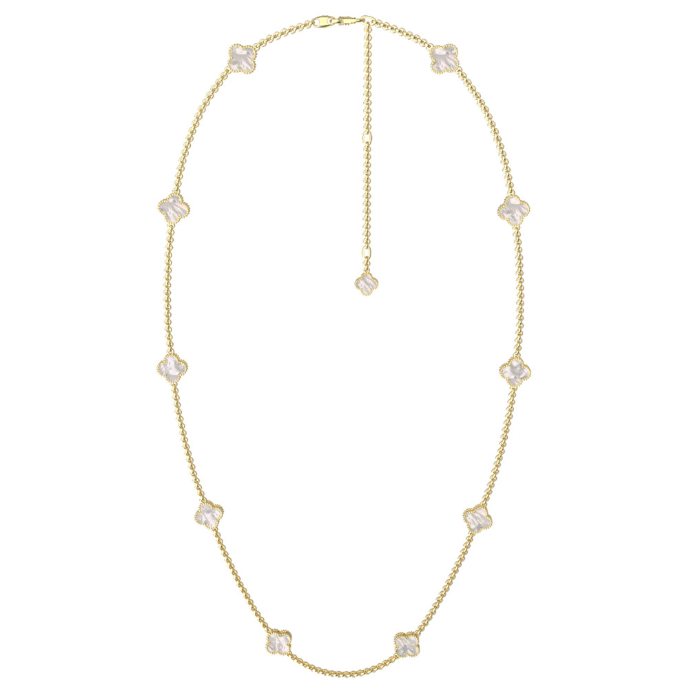 Колье из лимонного золота c перламутром