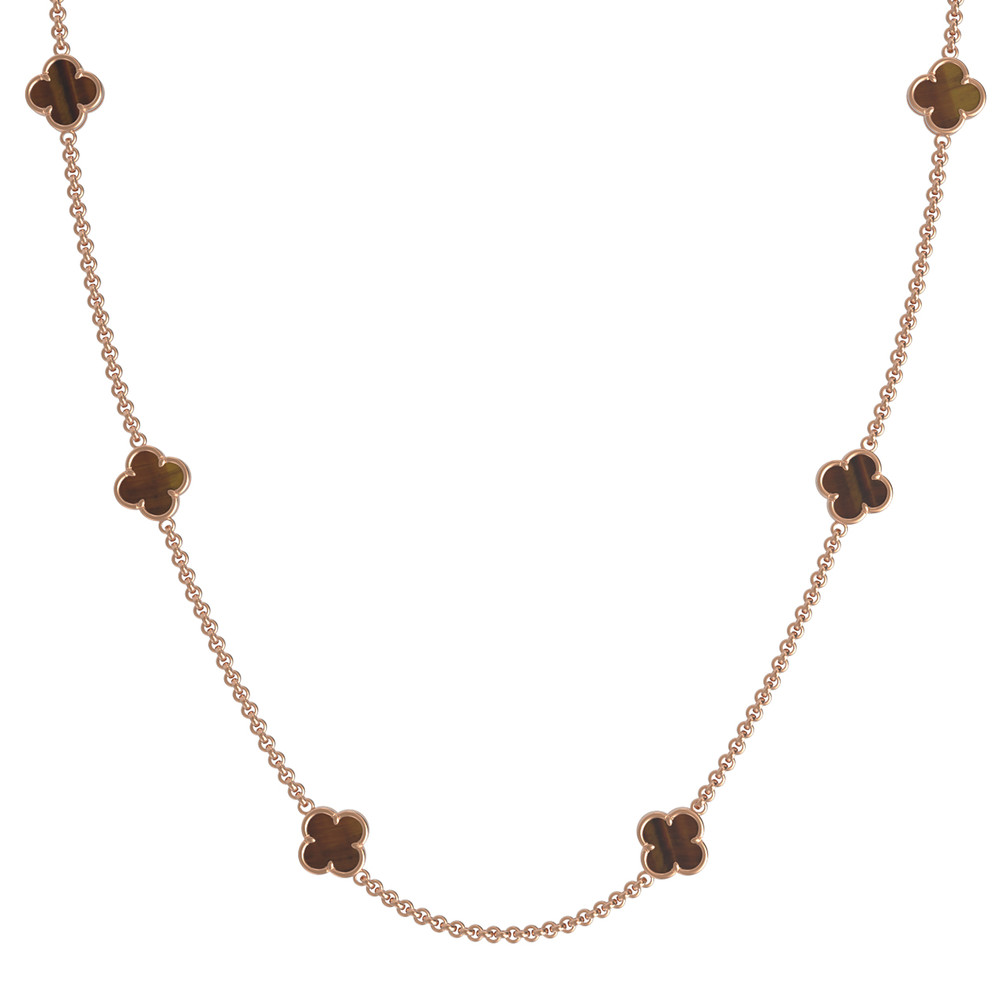 Колье из золота c тигровым глазом