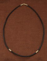 Гайтан из лимонного золота c кожаным шнурком