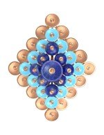 Подвеска из золота 585 пробы c бирюзой и лазуритом