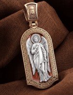 Образок из золота 585 пробы c эмалью
