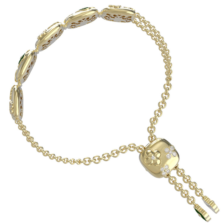 Браслет из лимонного золота c бриллиантами и малахитом