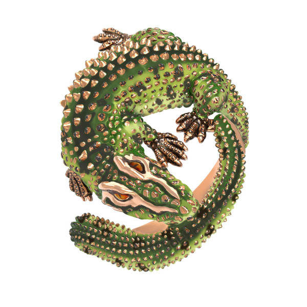 Кольцо из золота c эмалью