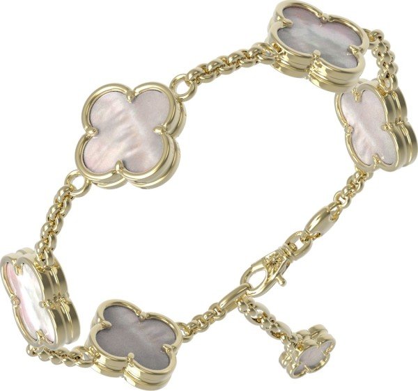 Браслет из лимонного золота c перламутром