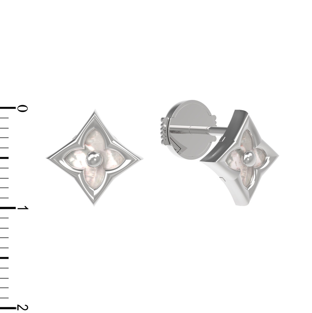 Серьги из белого золота c перламутром