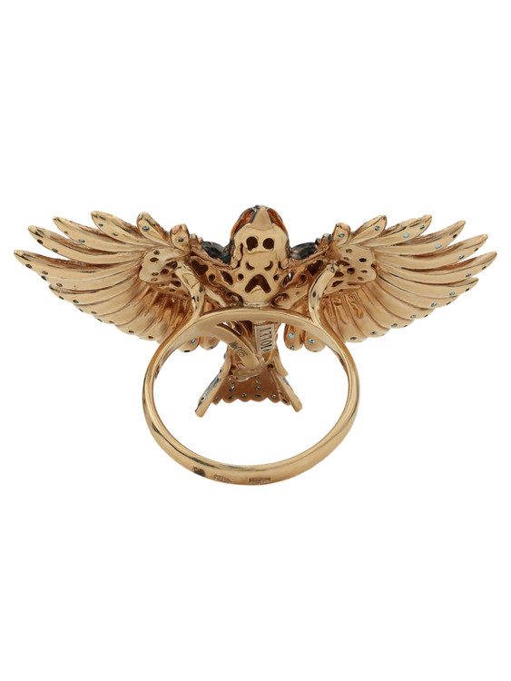 Кольцо из золота c эмалью и фианитом