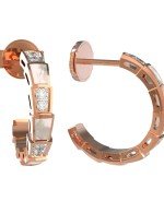 Серьги из золота 585 пробы c бриллиантами и перламутром