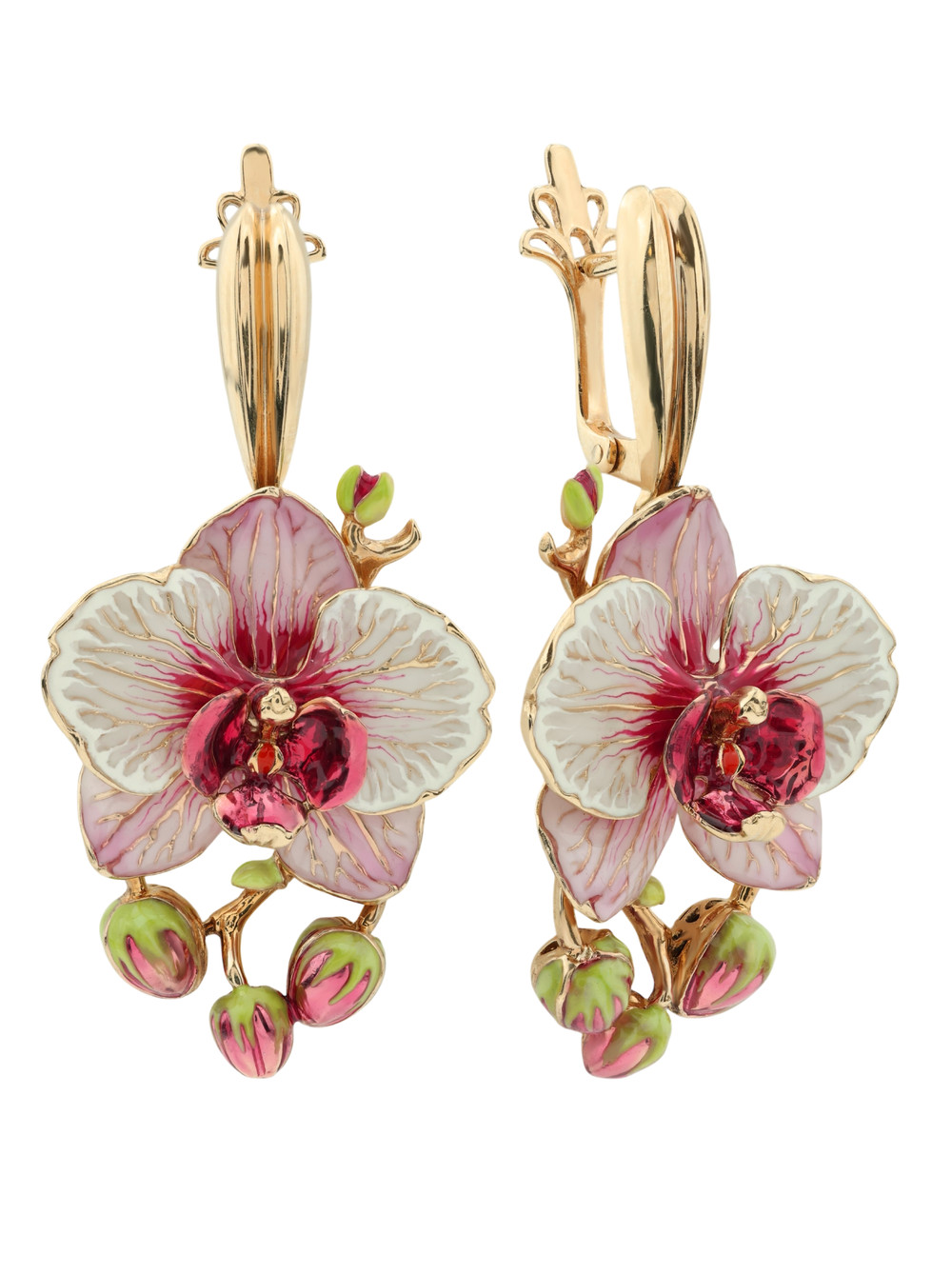 Серьги из золота c эмалью