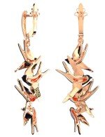 Серьги из золота 585 пробы c эмалью