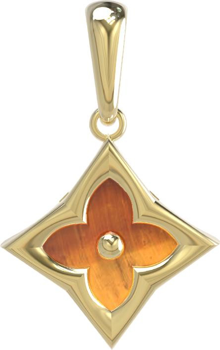 Подвеска из лимонного золота c тигровым глазом