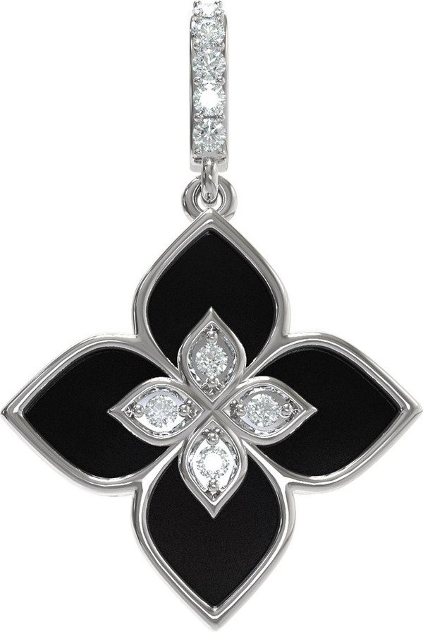 Подвеска из белого золота c бриллиантами и ониксом