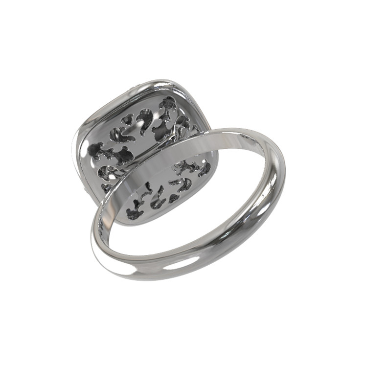 Кольцо из белого золота c бриллиантами и ониксом