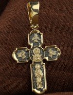 Крест из лимонного золота 585 пробы