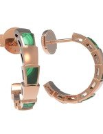 Серьги из золота 585 пробы c малахитом