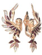Серьги из золота 585 пробы c фианитом