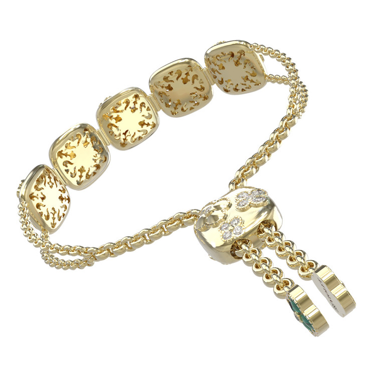 Браслет из лимонного золота c бриллиантами и малахитом