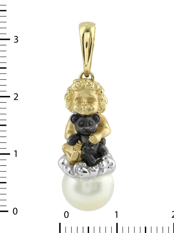 Подвеска из лимонного золота c жемчугом