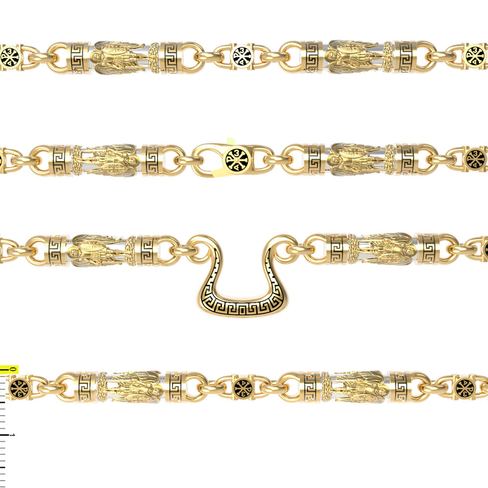 Цепь из лимонного золота c эмалью