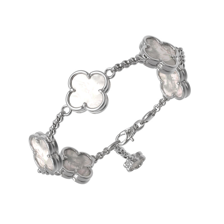 Браслет из белого золота c перламутром